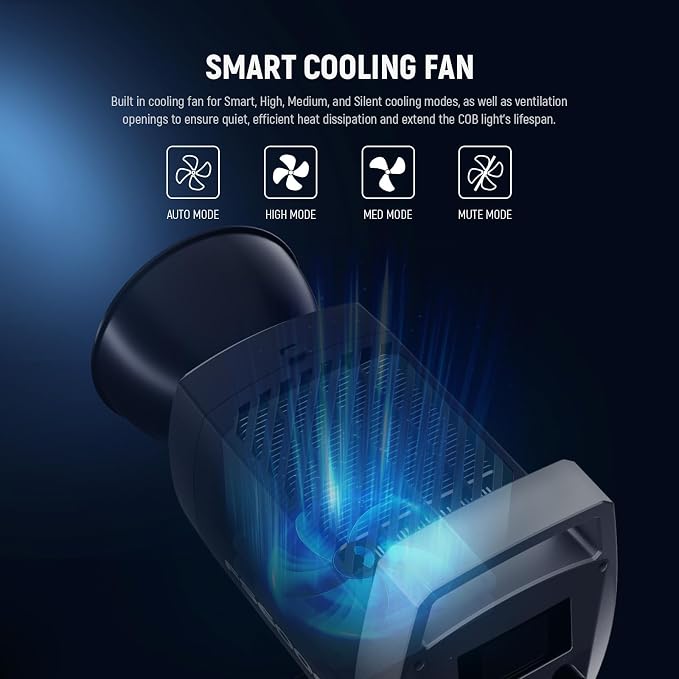 NEEWER 600W LED Studio Video Light 2.4G/APP Control 87100Lux/1m, 2700K-6500K Bi Color COB Continuous Lighting with CRI95+, 12 Scenes, Bowens Mount Spotlight for Photography Recording Streaming, FS600B - Image 6
