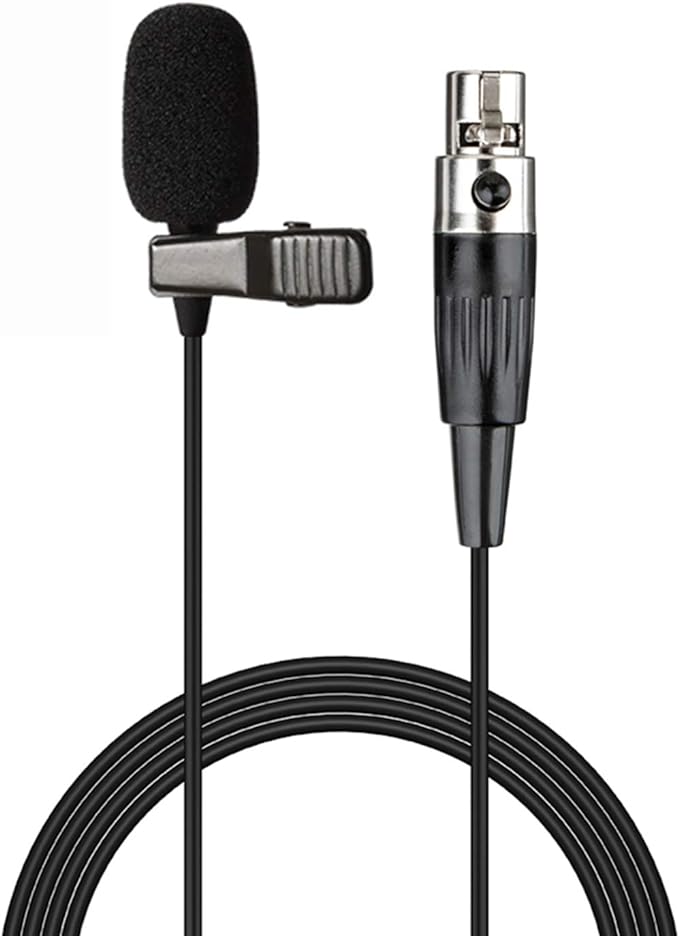 Lavalier Microphone Lapel Microphone Compatible with AKG Samson Wireless Transmitter - Unidirectional Condenser Mic - Mini XLR TA3F Plug by Sujeetec
