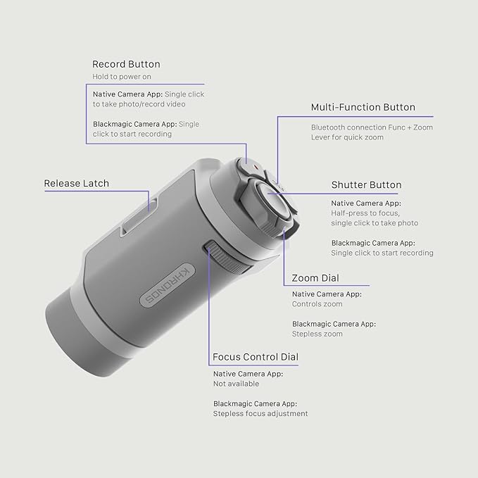 Tilta Khronos Lite Creator Kit | Compatible with iPhone 17 Pro | Professional Camera Rig for Phone Filmmaking | Bluetooth Handle, ND & Polarizer Filter Set - Light Gray | Bluetooth control handle with VND and polarizer filters for filmmaking, content c... - Image 7