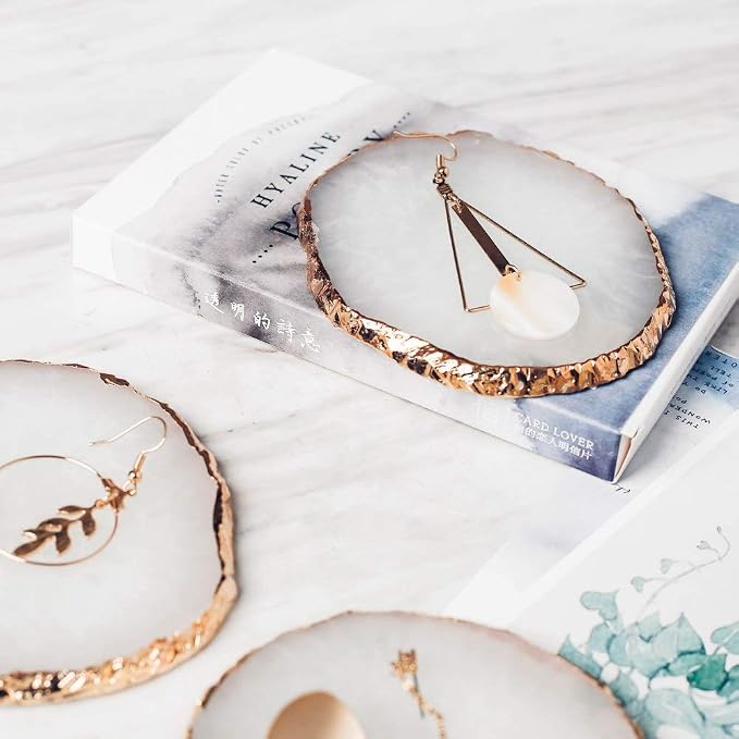 5pcs Acrylic Jewelry display tray, Retail earring risers for boutique store, white ring Holder for Photography Props【Resin-white 5pcs】 - Image 6