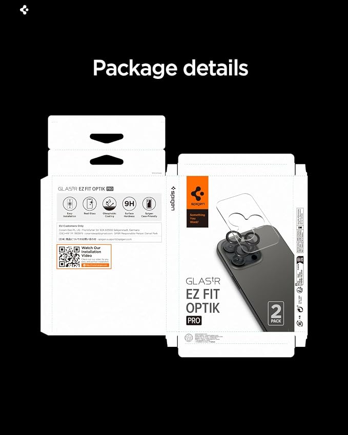 Spigen Camera Lens Protector for iPhone 17 Pro Max / 17 Pro - Gray | GlasTR EZ Fit Optik Pro, 9H+ Tempered glass, Scratch resistant, Auto-align tray, Original photo quality, Case-friendly, 2Pack - Image 8