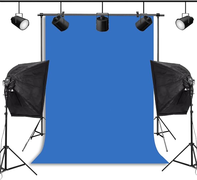 Blue Photo Backdrop for Photoshoot Solid Color Background 6x9 ft | Photography Studio Photobooth Curtain for Headshot, Homestudio, Portrait, Video, Meeting, Easy to Install, Washable Fabric - Image 6