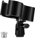 Large Microphone Clip for Mics with Outer Diameter 1.26" to 2.3" | Adjustable Mic Holder, Premium ABS, Inside sponge to protect microphones, With 5/8" Male to 3/8" Female Screw Adapter by BILIONE