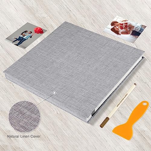 Photo Album Self Adhesive Pages 11x10.6 Scrapbook Grey 60 Pages - Image 4