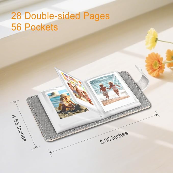 Boho Bohemia Small Photos Album for 2x3 Inch Films, 56 Pockets | Mini Cute Picture Book, Wallet Size, for Polaroid Fujifilm Instax Mini Instant Camera Printer, Kpop Photocard Binder Holders - Image 5
