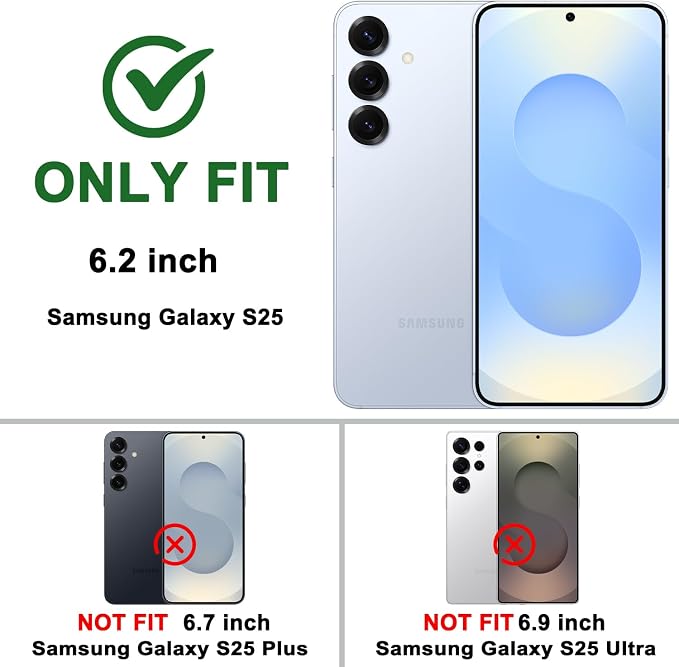 Gritup Fit for Samsung Galaxy S25 Case with Slide Camera Cover | 2 Pcs Screen Protector, Build in 360° Rotating Ring Kickstand, Military Grade Protective Phone Case, White+Black - Image 2