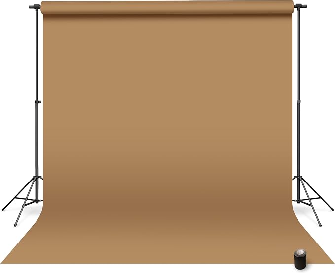 Denny Mfg Seamless Paper Backdrop for Photoshoot, Khaki, 53 in x 36 ft | Backdrop Roll, Matte Finish for Portraits, Product Photos and Video Shoots, Includes Free Roll Gaffer Tape (2 in x 13 ft) by Unknown