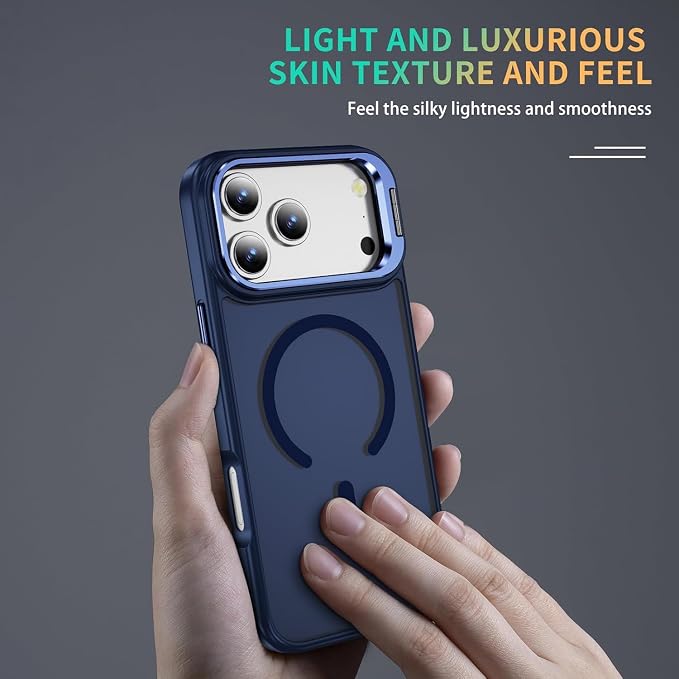for iPhone 17 Pro Case,Magnetic iPhone 17Pro Phone Case with Screen Protector [Compatible with MagSafe] Built-in Stash Stand,Translucent Matte Shockproof Cover-Cosmic Orange - Image 5