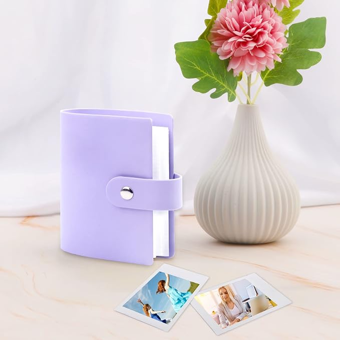 Ruibytree 52 Pockets Small Photo Album 2x3 for Instax Mini, Purple, 2 Pack | Pocket-Size, PU Leather Cover, Snap Closure, Acid-Free Pages, Fits Polaroid 2x3 Photos, Kodak Mini Prints & ZINK Photos - Image 9