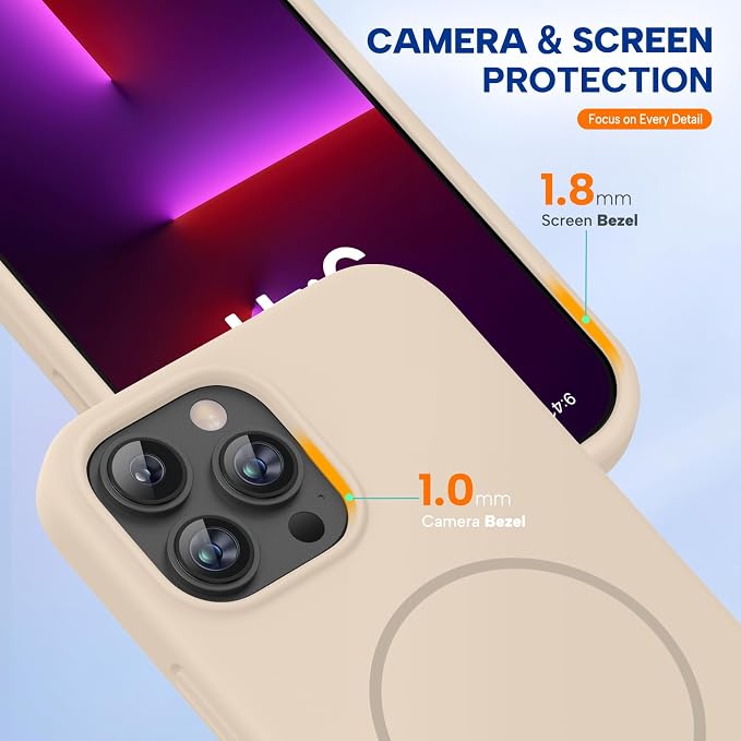 Miracase Magnetic for iPhone 13 Pro Case, Silicone, Soft Microfiber Lining - Image 4
