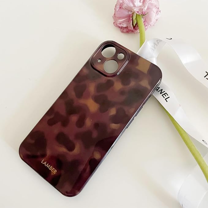 Cute Phone Case for iPhone 13 Case Cheetah Leopard Print | Amber Tortoiseshell Pattern,Full Camera Protective,Slim Shockproof TPU,Aesthetic Girly Glossy Cover for Women Men-Brown - Image 7