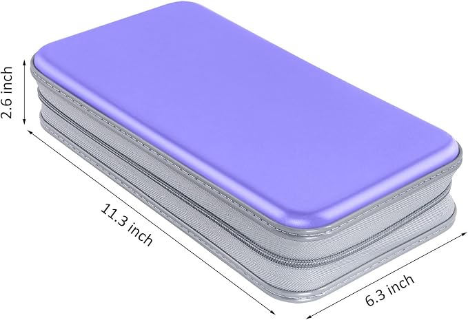 Siveit 80 Capacity CD/DVD Case Holder, Hard Plastic CD DVD Disc Cases Storage Binder for Car Home Office Travel (Lavender) - Image 6