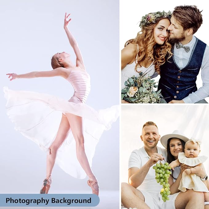 10X12ft White Backdrop for Photography, Polyester Background for Photography for Product Protrait Photoshoot or Parties Decoration - Image 7