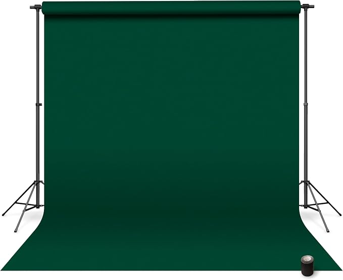 Denny Mfg Seamless Paper Backdrop for Photoshoot, Pine Green, 53 in x 36 ft | Photoshoot backdrop, Matte Finish for Portraits, Product Photos and Video Shoots, with Free Roll Gaffer Tape (2 in x 13 ft) by DennyManufacturing