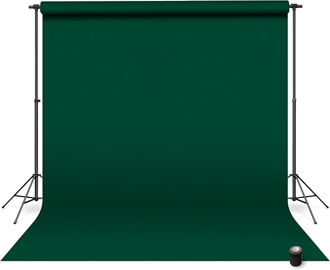 Denny Mfg Seamless Paper Backdrop for Photoshoot, Pine Green, 86 in x 36 ft | Photography Backdrop, Matte Finish for Portraits, Product Photos and Video Shoots, with Free Roll Gaffer Tape (2 in x 13 ft) by DennyManufacturing
