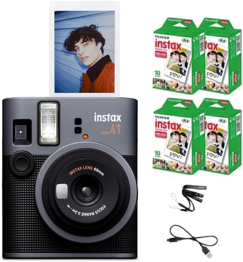 Fujifilm Instax Mini 41 Instant Film Camera (Camera + Extra Film (40 Exposures)) by FUJIFILM
