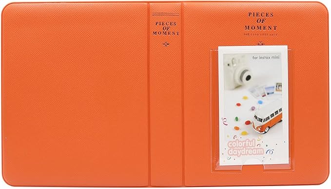 Ablus 64 Pockets Mini Photo Album for Fujifilm Instax Mini 7s 8 8+ 9 25 26 50s 70 90 Instant Camera & Name Card (Orange) - Image 4
