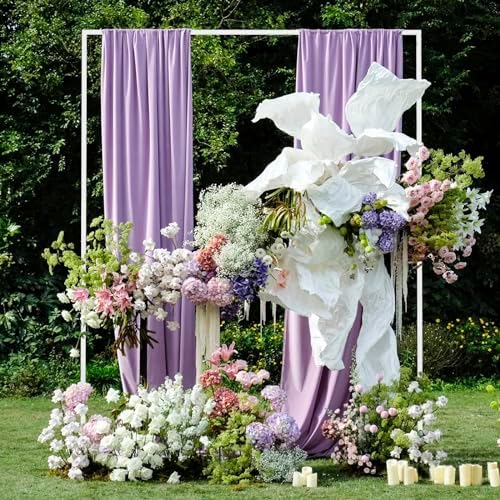 Asee'm 6.6FTx5.2FT White Wedding Arch Backdrop Stand Square Metal - Image 5