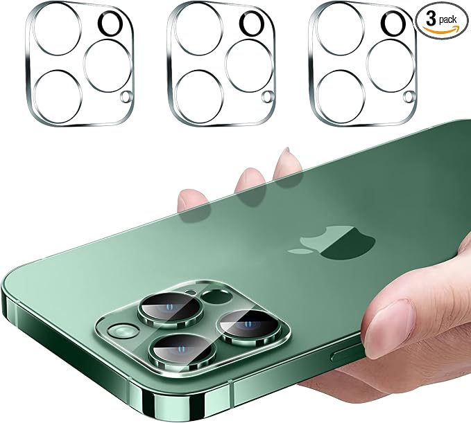 3PCS Rear Back Camera Lens Protector Tempered Glass for iPhone 13 Pro/13 Pro Max - HD Clear Full Coverage Guard by Hlija