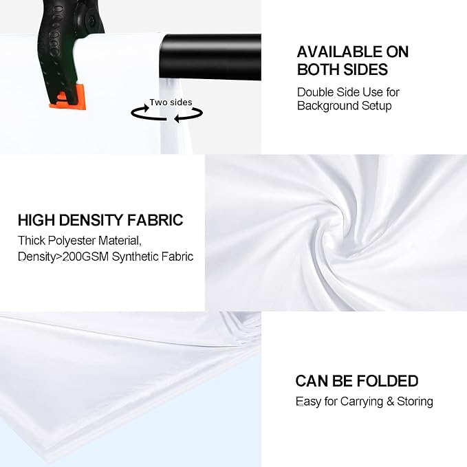 5X 6.5 Ft White Backdrop Photography, White Screen Photo Booth Backdrop for Photoshoot, Party and Video, Photo Background for Product, Portrait, Video Recording - Image 3