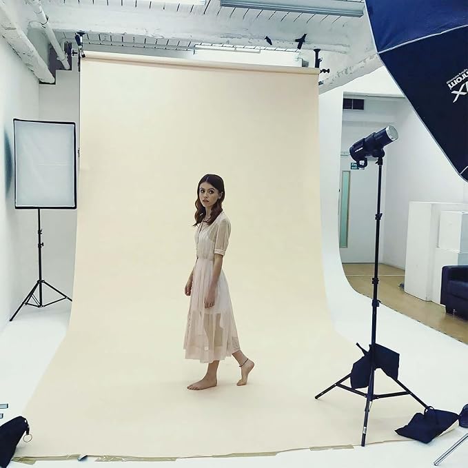 GFCC 8FTX10FT Ivory Backdrop Background for Photography Photo Booth Backdrop for Photoshoot Background Screen Video Recording Parties Curtain | Non-Reflective, Polyester Curtain, Easy Hang, Multipurpose Screen for Studio Photo Booth, Video Recording, P... - Image 5