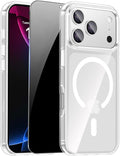 for iPhone 17 Pro Case Clear with Privacy Screen Protector | Magnetic, Compatible with MagSafe, Slim Shockproof Phone Case for 17 Pro Cover, Transparent by ZOZDOKG