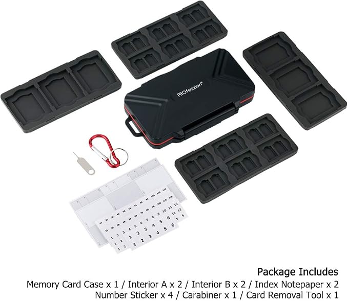 PROfezzion Memory Card Holder Case for CFexpress Type B, XQD, CF, SD & TF | 48 Slots Weatherproof, Heavy Duty Hard Shell, Fits CFexpress Type-B, XQD, CF, SD & MicroSD Cards (Not for CFexpress Type-A) - Image 6