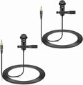2-Pack Lavalier Lapel Microphone for Sennheiser Wireless Transmitter, 3.5mm | Omnidirectional Condenser Mic with Screw Lock for YouTube, Lectures, Living Performance by weishan