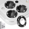 Camera Lens Protector for iPhone 16 Pro/16 Pro Max, Glitter Black | Tempered Glass, Auto-align Tray, Easy Installation, Case Friendly, Anti-Scratch, HD Clear, Ultra Slim by Rayorcon