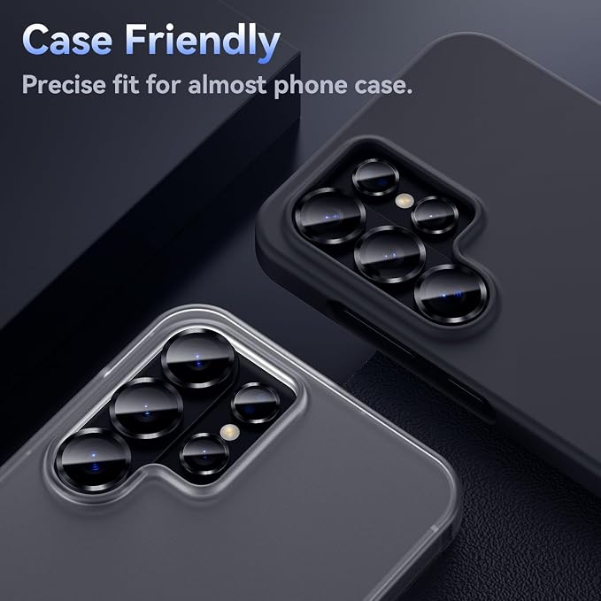 Korecase for Samsung Galaxy S25 Ultra Camera Lens Protector, Clear | 9H Tempered Glass, Anti Scratch, Shockproof Metal Ring Rear Camera Cover - Image 6