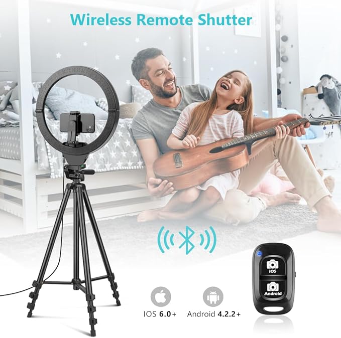 Sensyne 14" Ring Light with Tripod Stand, LED Circle Light with Phone Holder, for Photo Selfie, Video Recording, Zoom Meeting - Image 3
