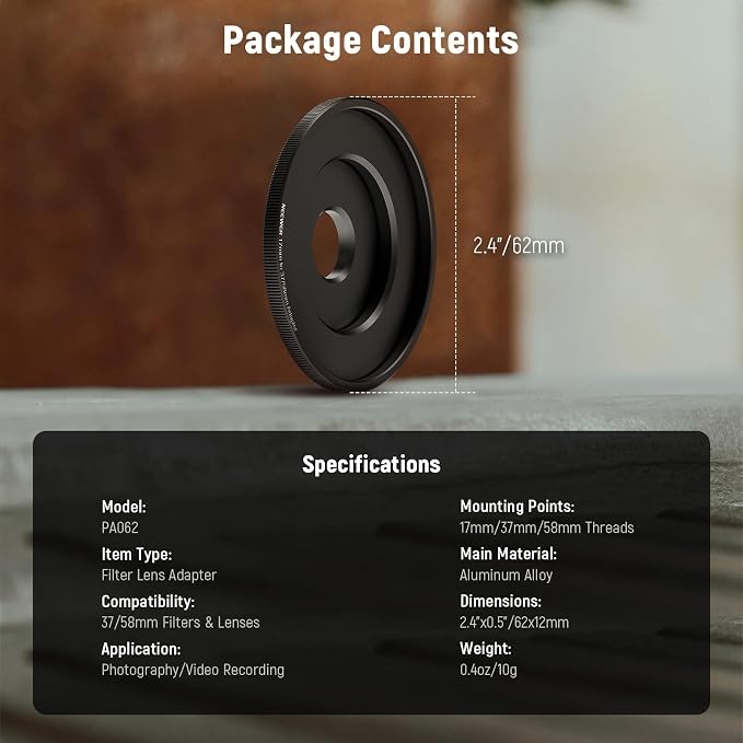 NEEWER 17mm to 37mm & 58mm Lens Filter Adapter Ring, Compatible with Beastgrip 37mm Lenses 58mm Filters Phone Cage Rig Stabilizer for iPhone 16 15 Pro Max S24 Ultra Video Recording, PA062 - Image 7