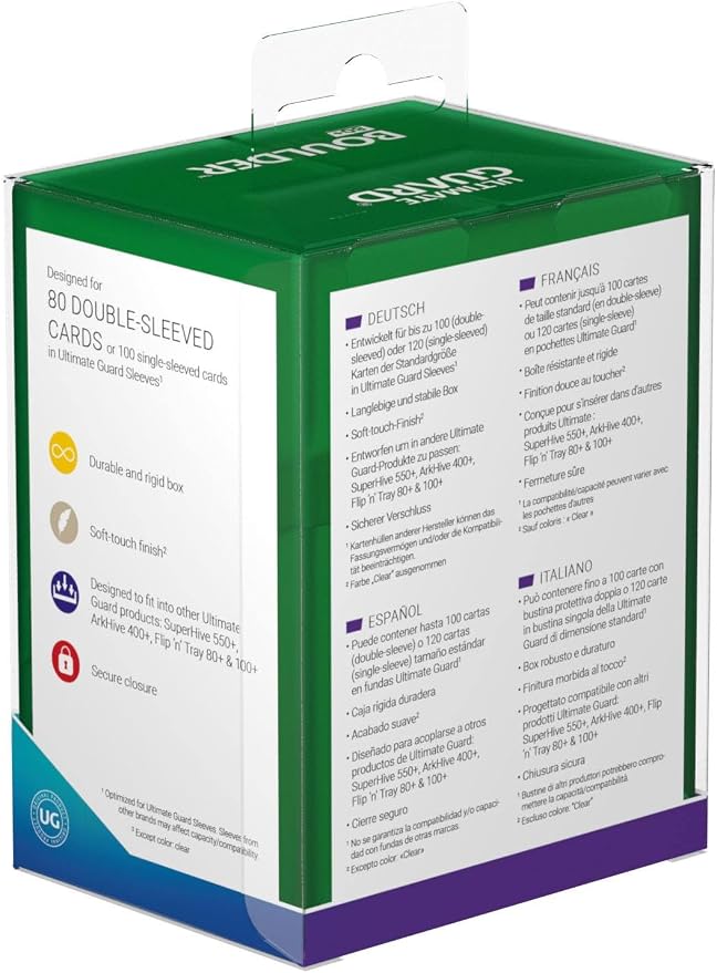 Ultimate Guard Boulder 80+ Classic, Deck Case for 80 Double-Sleeved TCG Cards, Emerald, Secure & Durable Storage for Trading Card Games, Soft-Touch Finish - Image 9