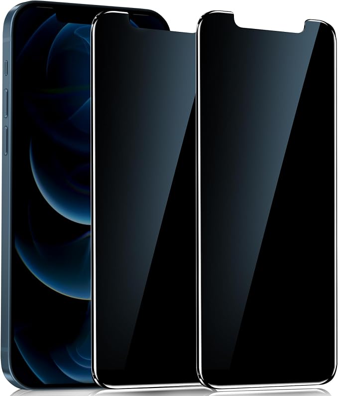 YMHML 2 Pack for iPhone 12 Pro Max Privacy Screen Protector Tempered Glass, Anti Spy Privacy Screen for iPhone 12 Pro Max Accessories, Case Friendly Private Film by YMHML