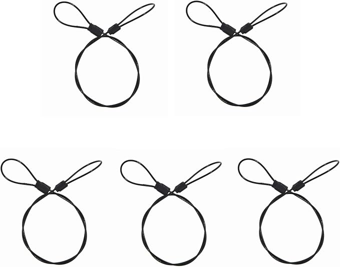 SIOTI Steel Tether Lanyard with 5PCS 12Inch for GoPro Hero 6/5/4/3+/3/2/1/Session,Action Camera and Other Applicable Equipment(12in) by SIOTI