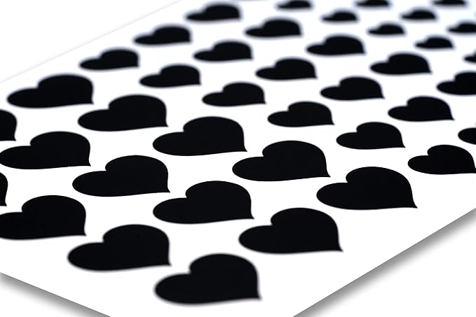 BLOCKED Original Vinyl Webcam Cover Stickers | Restickable & Stackable Privacy Covers | for All Camera-endable Devices | 3-Sizes | 57 Black Hearts (Muted Matte) - Image 3
