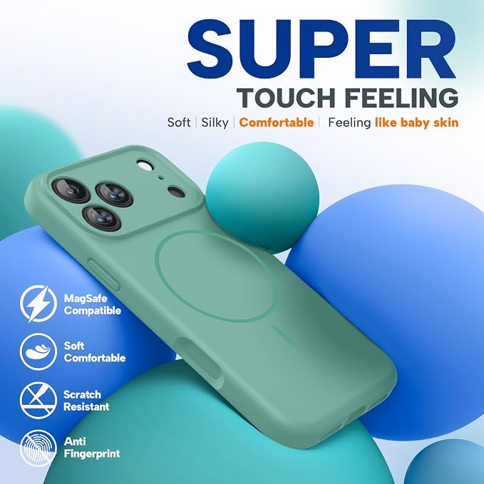 Miracase Silicone & Magnetic for iPhone 17 Pro Max Case, Midnight Green | Compatible with MagSafe, Camera Control Cover, Premium Silicone Cover Shockproof Drop Protection Phone Case for 17 Pro Max - Image 4