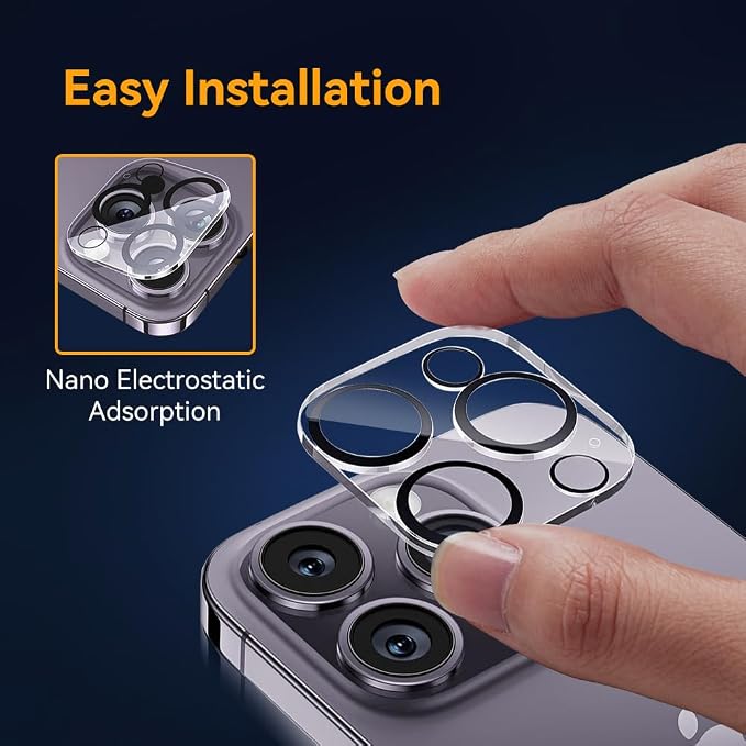 Camera Lens Protector for iPhone 13 Pro 6.1" & iPhone 13 Pro Max 6.7",9H Tempered Glass，Ultra HD, Scratch Resistance Easy to Install，Case Friendly，[Does not Affect Night Shots] 3-Pack - Image 5