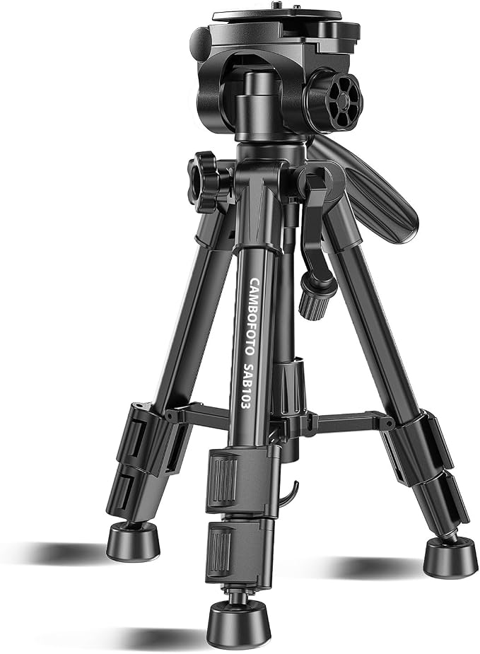 CAMBOFOTO 30"-Camera-Tripod, Porfessional Aluminum Heavy Duty Tripod Stand for Mirrorless Camera/DSLR/Cell Phone/Camcorder, with Holder and Travel Bag (Weight 1.5Lb, Max Load 15 Lb) | Heavy Duty Tripod for Mirrorless Camera/DSLR/Camcorder, with Holder ... - Image 3