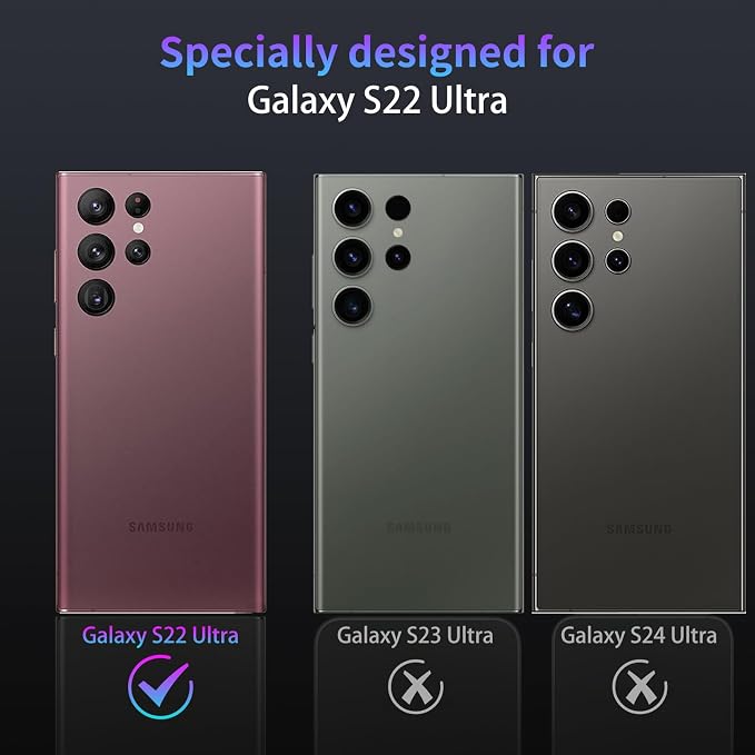 Camera Lens Protector for Samsung Galaxy S22 Ultra,1 Pack | Tempered Metal Glass Camera Cover, HD Clear Anti-Scratch Lens Screen Protector Film,Case Friendly,Colorful Titanium - Image 2