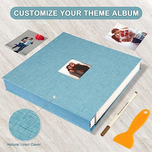 Photo Album Self Adhesive Pages Scrapbook 13.2x12.8 Light Blue 120 Pages - Image 4