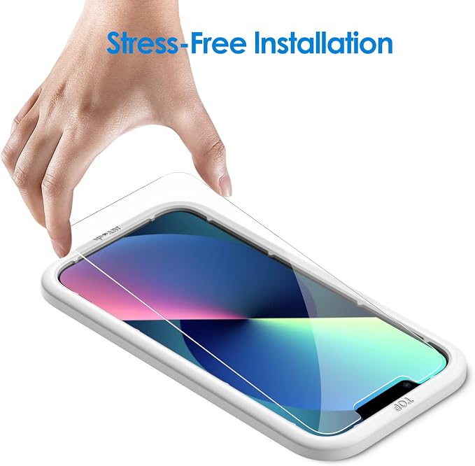 JETech Screen Protector for iPhone 13, 2+2 Pack | with Camera Lens Protector, HD Clear Tempered Glass, Anti-Scratch Protection, Easy Installation Tool - Image 4