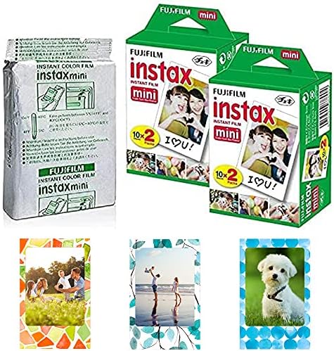 Fujifilm Instax Mini Instant Film,10 Sheets×5 Pack(Total 50 Shoots) Bundled with Tudak Photo Magnet Frames [Bulk Packaging] by FUJIFILM