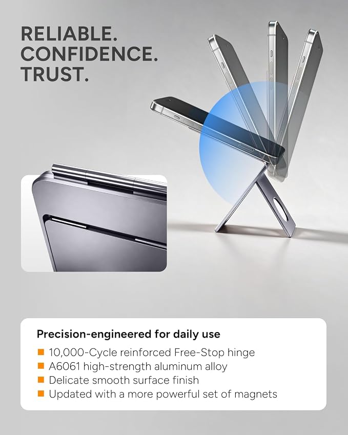 1ST IDEA for MagSafe Tripod Stand Ultra-Thin 0.23" | Aluminum Alloy Magnetic Tripod for iPhone, Flexible 20x Magnet Phone Stand Gift Accessories for Women Men for iPhone 17 16 15 14 13 12 Series - Image 9
