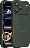 Miracase Silicone & Magnetic for iPhone 17 Pro Max Case, Dark Green | Compatible with MagSafe, Camera Control Cover, Premium Silicone Cover Shockproof Drop Protection Phone Case for 17 Pro Max by Miracase