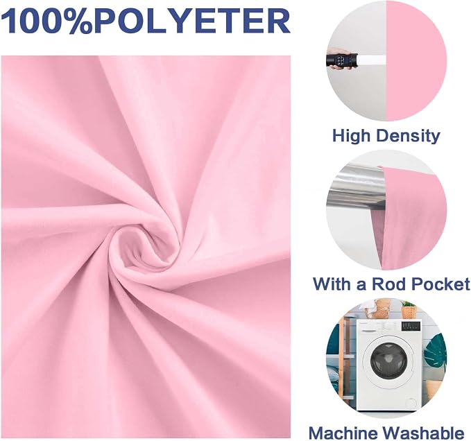 Pink Photo Backdrop Fabric Professional Background 8x10ft Valentine's Day | Seamless Design eliminates Wrinkle Portrait Photography Wedding Dark Theme Decorations - Image 4