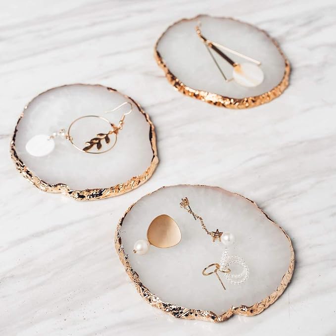 5pcs Acrylic Jewelry display tray, Retail earring risers for boutique store, white ring Holder for Photography Props【Resin-white 5pcs】 - Image 2