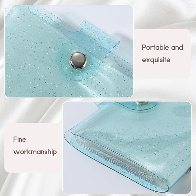 2 Pack 3x4in Instax Mini Photo Album Polaroid Picture Holder Book 36 Pockets PVC Rectangle Pale Turquoise Small Wallet Album Holder for 3 Inch Pictures Photos Photocard Holder Storage - Image 4