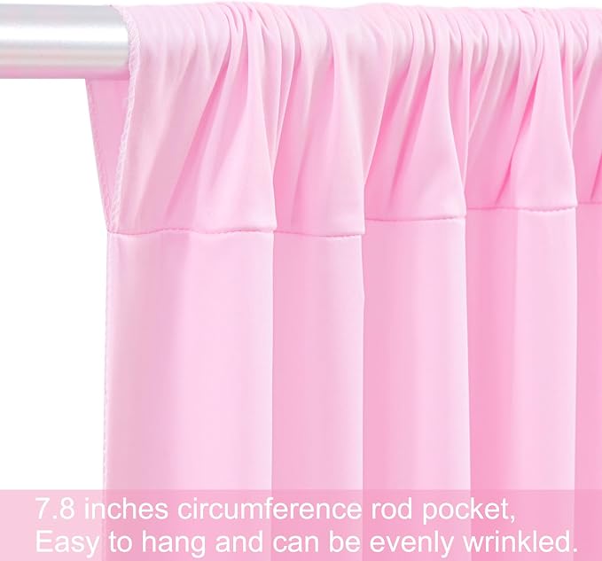 10 Panels Pink Backdrop Curtains for Wedding Party Wrinkle Free Backdrops Curtain Drapes Fabric Decorations Photo Back Drop Cloth for Baby Shower Photography Stage Reception 50ft(W) x 12ft(H) - Image 7