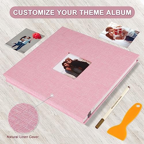 Photo Album Self Adhesive Pages Scrapbook 11x10.6 Pink 40 Pages - Image 4